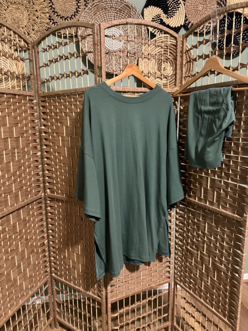 Dressed in LALA Sage Green Bike Shorts Set